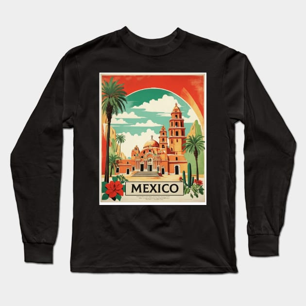 Mexico Tourism Vintage Poster 3 Long Sleeve T-Shirt by TravelersGems